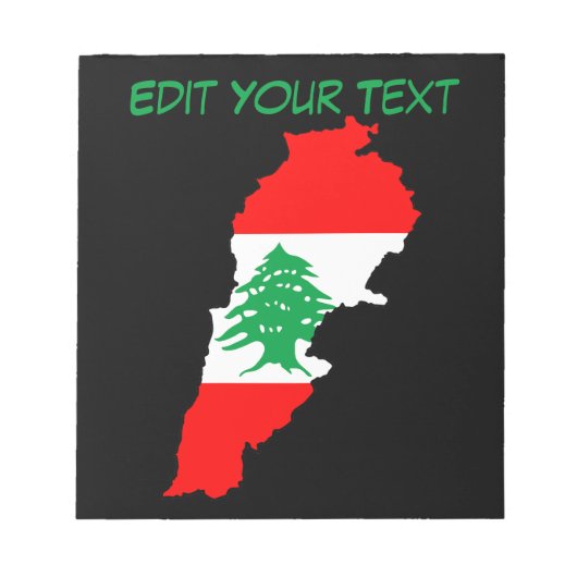 Libanon Karte mit Flaggen Notizblock (Vorderseite)