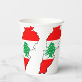 Libanon Karte mit Flaggen Pappbecher (Rückseite)