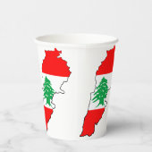 Libanon Karte mit Flaggen Pappbecher (Rechts)