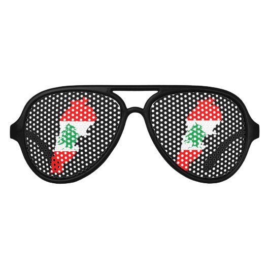 Libanon Karte mit Flaggen Partybrille (Vorderseite)