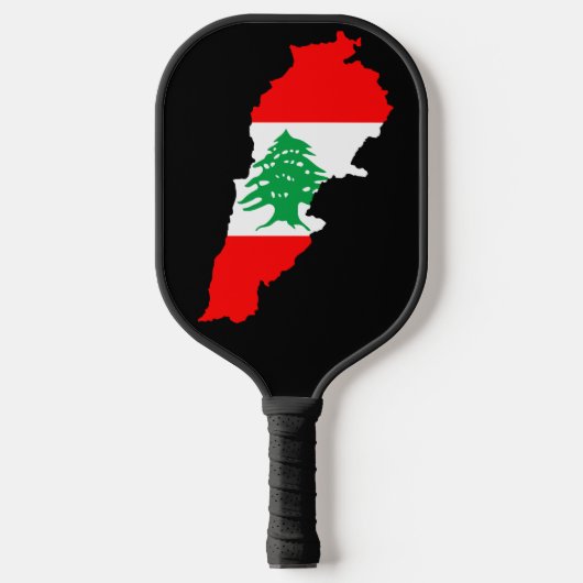 Libanon Karte mit Flaggen Pickleball Schläger (Vorderseite)