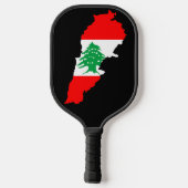 Libanon Karte mit Flaggen Pickleball Schläger (Rückseite)