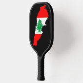 Libanon Karte mit Flaggen Pickleball Schläger (Links)