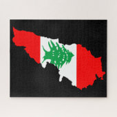 Libanon Karte mit Flaggen Puzzle (Horizontal)