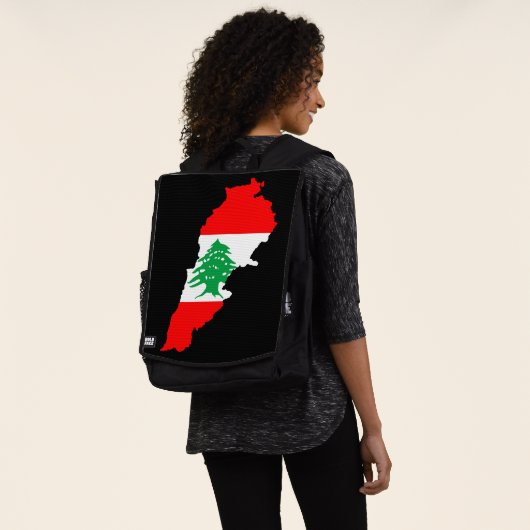 Libanon Karte mit Flaggen Rucksack (Ausgewaschen)