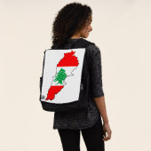 Libanon Karte mit Flaggen Rucksack (Ausgewaschen)