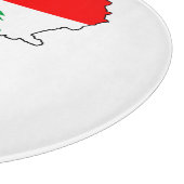 Libanon Karte mit Flaggen Schneidebrett (Ecke)