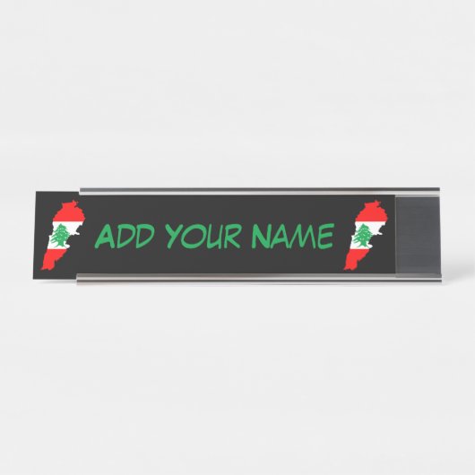 Libanon Karte mit Flaggen Schreibtischnamensplakette (Vorderseite )