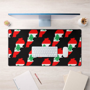 Libanon Karte mit Flaggen Schreibtischunterlage