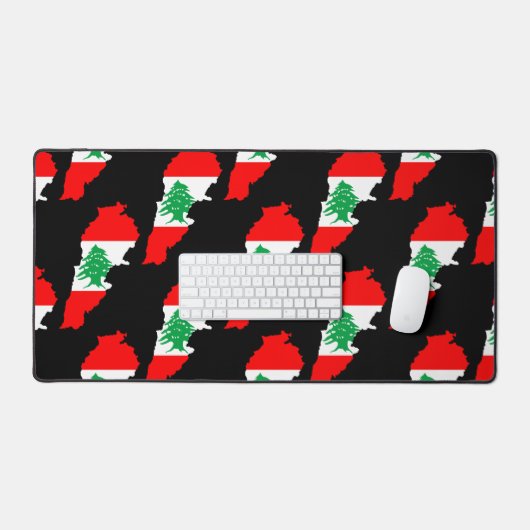 Libanon Karte mit Flaggen Schreibtischunterlage (Tastatur & Maus)