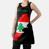 Libanon Karte mit Flaggen Schürze (InSitu)