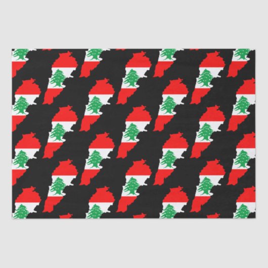 Libanon Karte mit Flaggen Seidenpapier (Vorderseite)