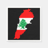 Libanon Karte mit Flaggen Serviette (Vorderseite)