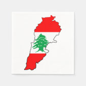 Libanon Karte mit Flaggen Serviette (Vorderseite)