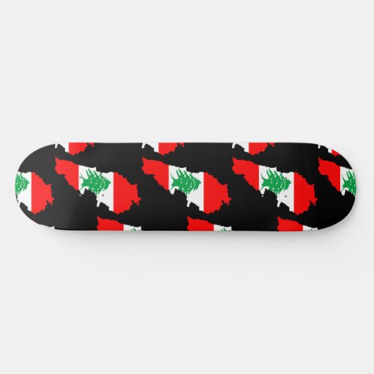 Libanon Karte mit Flaggen Skateboard (Horizontal)