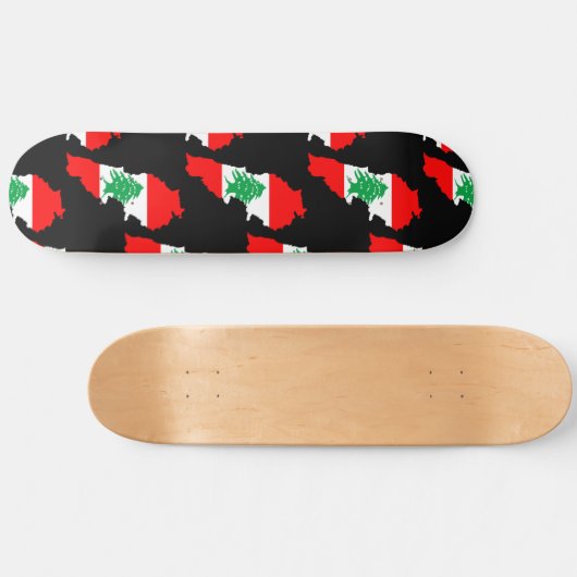Libanon Karte mit Flaggen Skateboard (Horizontal)