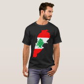 Libanon Karte mit Flaggen T-Shirt (Vorne ganz)