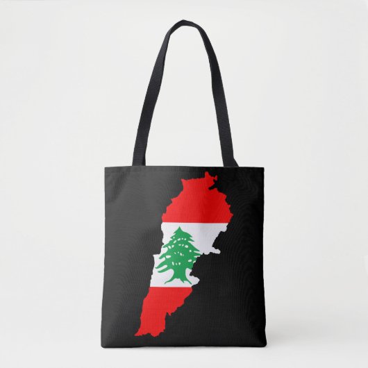 Libanon Karte mit Flaggen Tasche (Vorderseite)