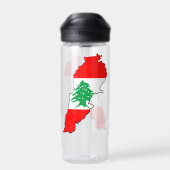 Libanon Karte mit Flaggen Trinkflasche (Rückseite)