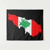 Libanon Karte mit Flaggen Wandteppich (Vorderseite (Horizontal))