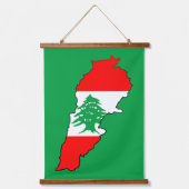 Libanon Karte mit Flaggen Wandteppich Mit Holzrahmen (Vorderseite 2)