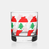 Libanon Karte mit Flaggen Whiskyglas (Vorderseite)