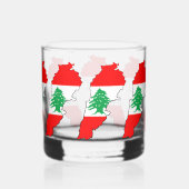 Libanon Karte mit Flaggen Whiskyglas (Rückseite)