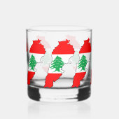 Libanon Karte mit Flaggen Whiskyglas (Links)