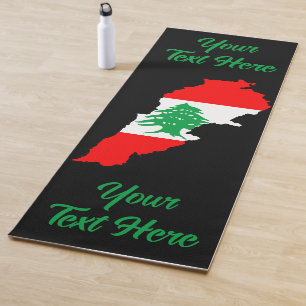 Libanon Karte mit Flaggen Yogamatte