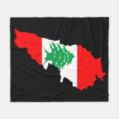 Libanon Karte mit Flaggenstone Magnet Fleecedecke (Vorderseite (Horizontal))