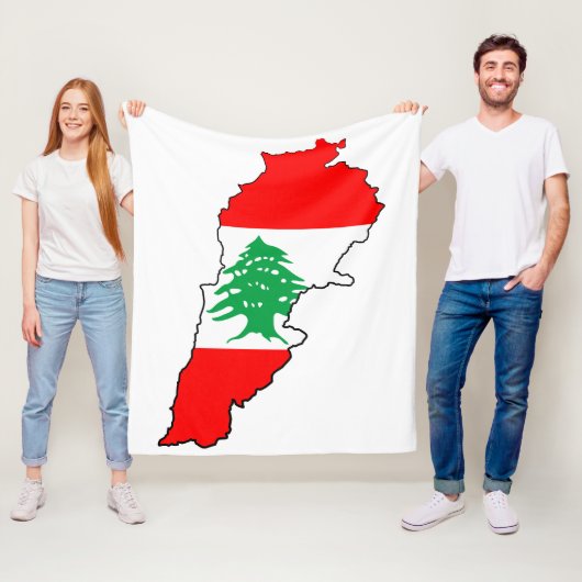 Libanon Karte mit Flaggenstone Magnet Fleecedecke (Beispiel)