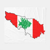 Libanon Karte mit Flaggenstone Magnet Fleecedecke (Vorderseite (Horizontal))