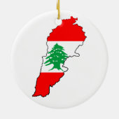 Libanon Karte mit Flaggenstone Magnet Keramik Ornament (Hinten)