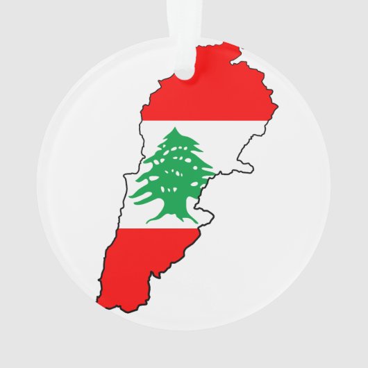 Libanon Karte mit Flaggenstone Magnet Ornament (Rückseite)