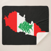 Libanon Karte mit Flaggenstone Magnet Sherpadecke (Vorderseite (Horizontal))