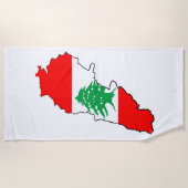 Libanon Karte mit Flaggenstone Magnet Strandtuch (Vorderseite)
