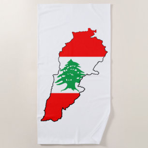 Libanon Karte mit Flaggenstone Magnet Strandtuch