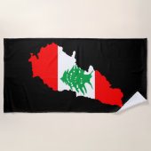 Libanon Karte mit Flaggenstone Magnet Strandtuch (Vorderseite)