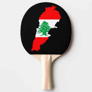 Libanon Karte mit Flaggenstone Magnet Tischtennis Schläger