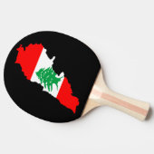 Libanon Karte mit Flaggenstone Magnet Tischtennis Schläger (Seitenansicht)