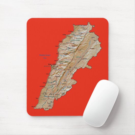 Libanon Karte Mousepad (Mit Mouse)