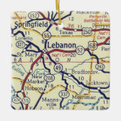 Libanon KY Vintage Karte Keramikornament (Vorderseite)