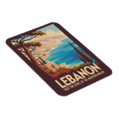 Libanon Landschaft Illustration Reise Kunst Vintag Magnet (Rechte Seite)