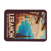 Libanon Landschaft Illustration Reise Kunst Vintag Magnet (Horizontal)