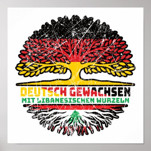Libanon Libanese Deutsch Deutschland Baum Poster (Vorne)