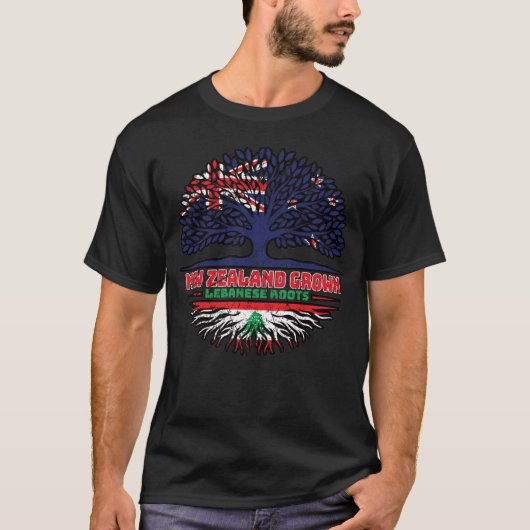 Libanon Libanese Neuseeländer Neuseeland Baum T-Shirt (Vorderseite)