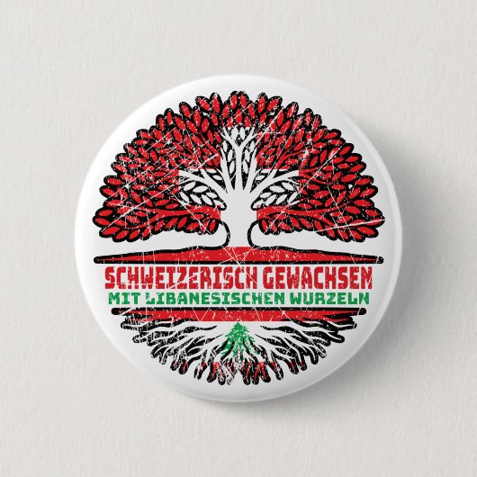 Libanon Libanesisch Schweizer Schweiz Baum Wurzel Button (Vorderseite)