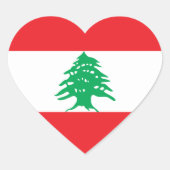 Libanon/libanesische Flagge Herz-Aufkleber (Vorderseite)