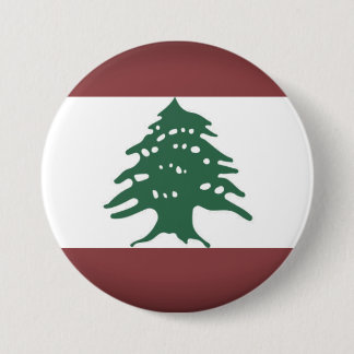 Libanon, Libanesische Flagge in dunklen, gedämpfte Button