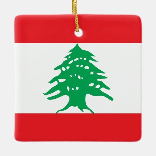 Libanon (libanesische Flagge) Keramikornament (Vorderseite)